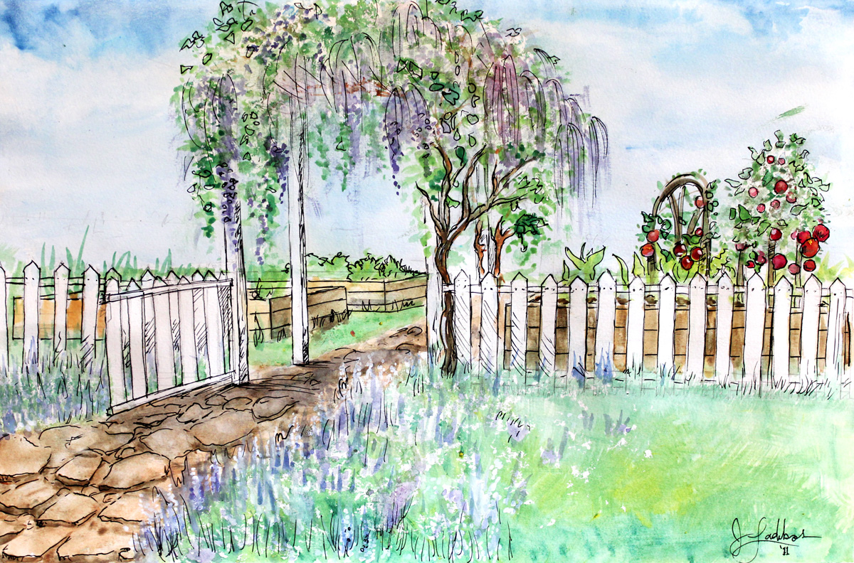 Community Garden Arbor Concept Illustration
