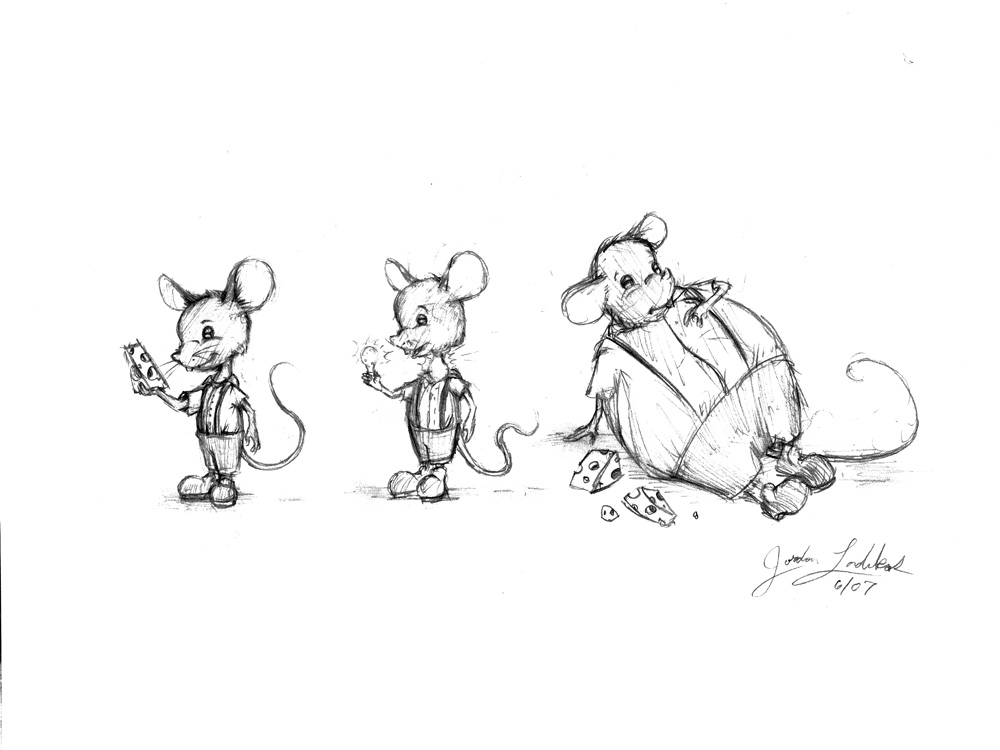 Hungry, The Mouse Who Ate His House - Concept sketches