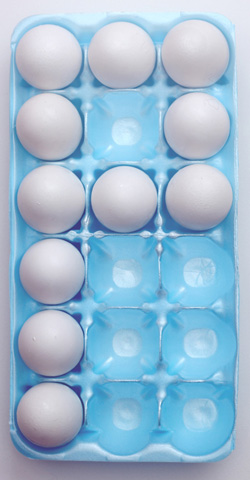 Egg carton letter P